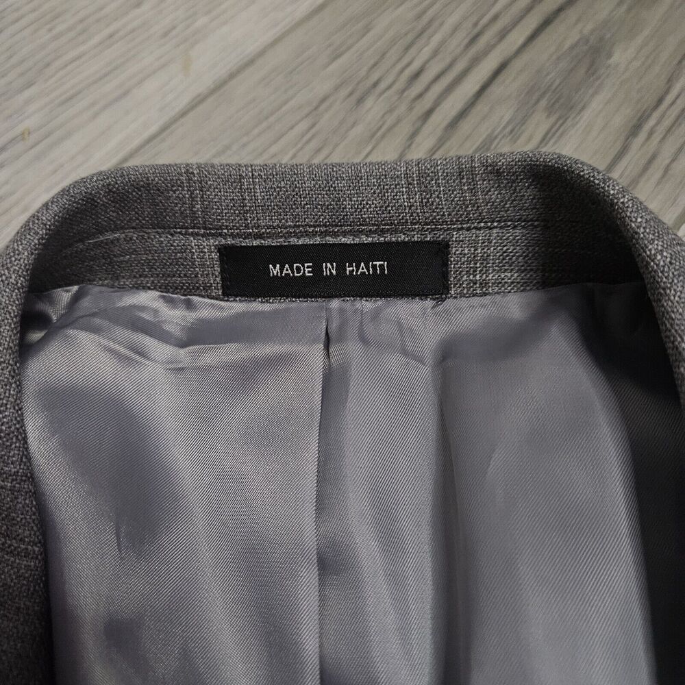 Kenneth Cole New York Wool Blazer Sports Coat Men 42L‎ Gray Double Vent Business - Picture 5 of 9